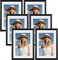 6 Pack 5x7 Picture Frame Set - 4x6 Picture with Mat or 5x7 Without Mat Displays (Black)